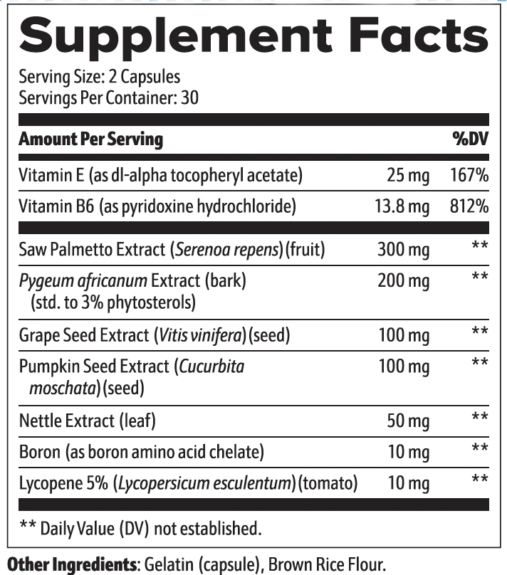 Prosta-7 Supplement Facts